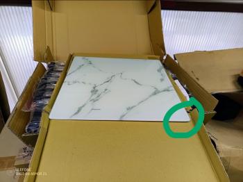 Столик кофейный SHT-CT16 светлый мрамор/латунь/черный (У)