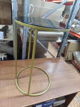 Стол придиванный Остин Glass Черная лакобель/Золото (У)