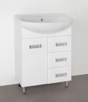 Тумба с раковиной Style Line Ирис 65 (3 ящ.) + Умывальник Стелла 65