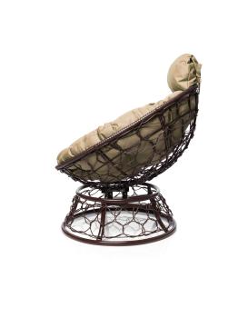 Кресло M-group ПАПАСАН пружинка мини с ротангом коричневое