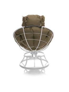 Кресло M-group ПАПАСАН пружинка мини без ротанга белое