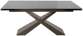 Стол M-City Arkell 180 GREY, стекло BUBBLE/ Шоколадное золото каркас