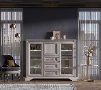 Тумба БРВ Мебель STYLIUS B169-KOM2W1B3S с подсветкой