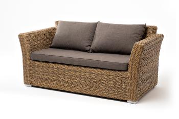Диван из искусственного ротанга (гиацинт) двухместный 4sis Капучино