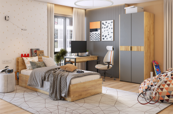 дуб крафт золотой/графит/дуб крафт золотой