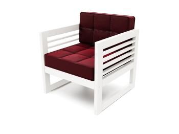 Белая эмаль/Велюр бордовый