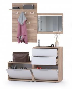 Прихожая Mobi Куба 4 Прихожая обувница 13.58 + Вешалка 10.122 + обувница 13.113 + Зеркало