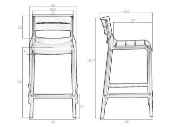 Стул полубарный DOBRIN NESSA