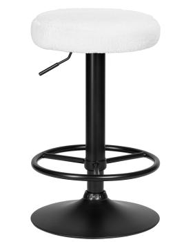 Табурет барный DOBRIN TEDDY BLACK белый букле 13