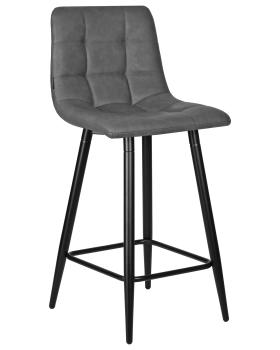 винтажная антрацитовая экокожа (RU-08), черные матовые ножки