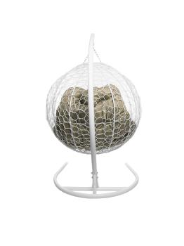 Подвесное кресло M-group ДЛЯ ДВОИХ с ротангом белое