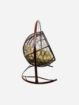 Подвесной диван M-group ЛЕЖЕБОКА с ротангом коричневый