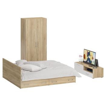 Дуб сонома/фасады мдф белый глянец