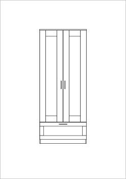 Шкаф комбинированный Гуд Лакк Сириус (2 двери и 1 ящик)