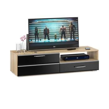 Корпус Дуб Сонома/Фасады Мдф Чёрный Глянец