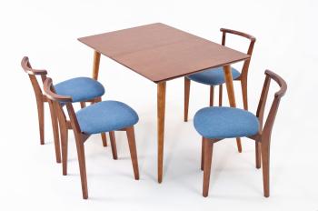 Орех/Рогожка Синий