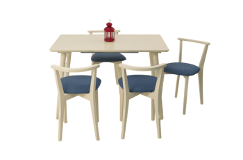 Слоновая Кость/Рогожка Синий