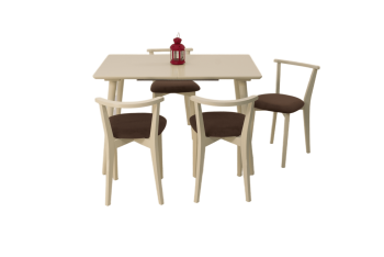 Слоновая Кость/Велюр Коричневый