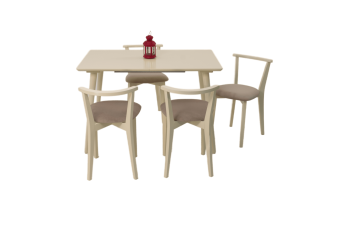 Слоновая Кость/Велюр Бежевый