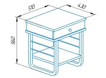 Тумба прикроватная MEBWILL Грета с ящиком