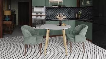 Стол обеденный Морган Белый/Дуб янтарный (У)