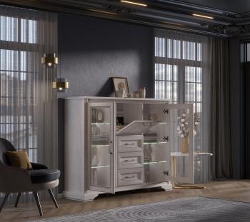 Тумба БРВ Мебель STYLIUS B169-KOM2W1B3S с подсветкой