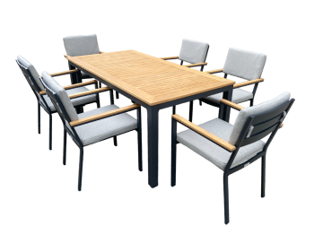 Обеденный комплект ROYAL FAMILY OSCAR со столешницей из тика