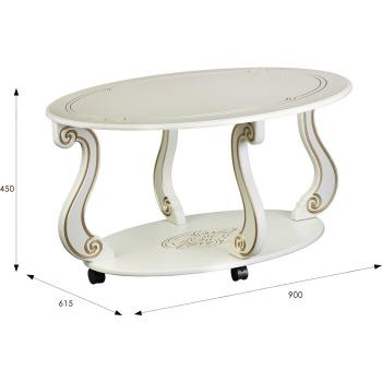 Стол журнальный Мебелик Овация (М) на колесах