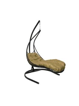 Подвесное кресло M-group ЛЕЖАЧЕЕ с ротангом черное