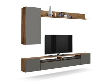 Стенка Прага-2 таксония / диамант серый (У)