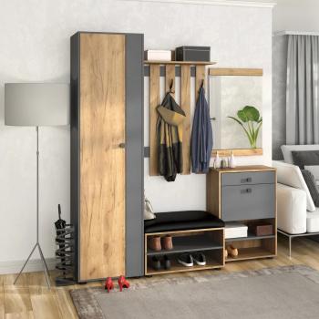 Дуб золотой крафт/Серый графит/С.-118