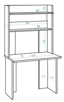 Компьютерный стол Мэрдэс СКЛ-Прям100+НКЛХ-100 без тумбы
