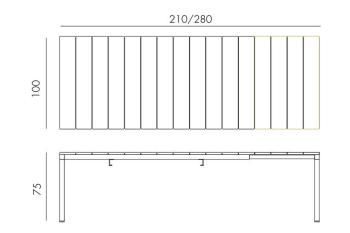 Стол раздвижной NARDI Rio 210
