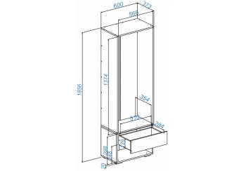 Готовая прихожая Woodville Роут 0,6 м