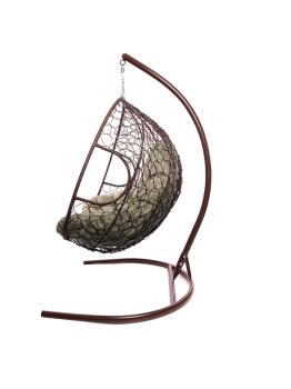 Подвесное кресло M-group ДЛЯ ДВОИХ с ротангом коричневое
