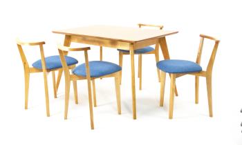 Натур/Рогожка Синий