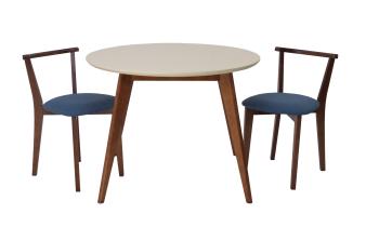 Орех/Слоновая Кость/Рогожка Синий