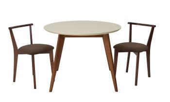 Орех/Слоновая Кость/Велюр Коричневый