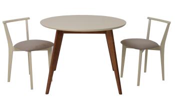 Орех/Слоновая Кость/Велюр Бежевый