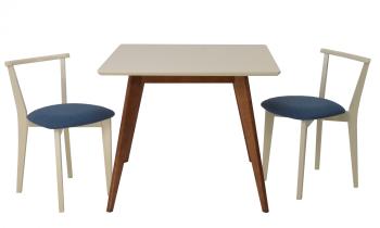 Орех/Слоновая Кость/Рогожка Синий