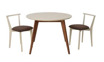 Орех/Слоновая Кост/Велюр Коричневый