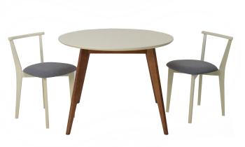 Орех/Слоновая Кость/Рогожка Серый