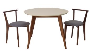 Орех/Слоновая Кость/Рогожка Серый