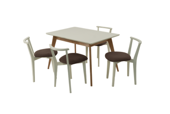 Натур/Слоновая Кость/Велюр Коричневый