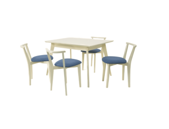 Слоновая Кость/Рогожка Синий