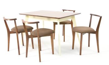 Слоновая Кость/Орех Велюр Коричневый