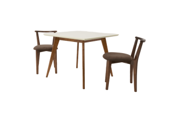 Орех/Слоновая Кость/Велюр Коричневый