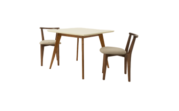 Орех/Слоновая Кость/Велюр Бежевый