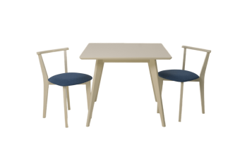 Слоновая Кость/Рогожка Синий