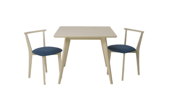 Слоновая Кость/Рогожка Синий